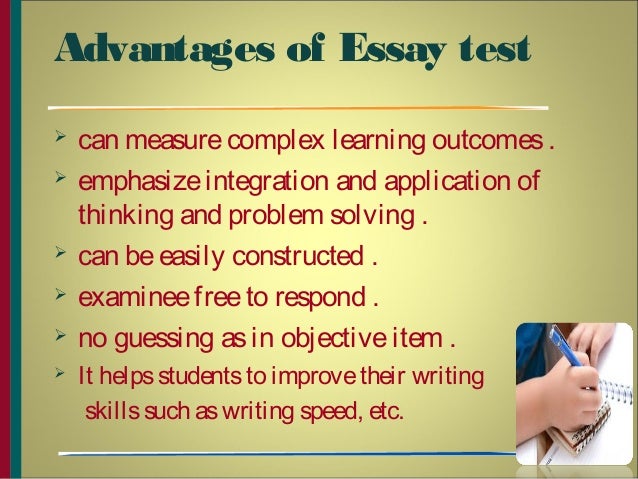 benefits of essay questions on tests